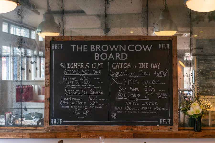 The Brown Cow Specials Board